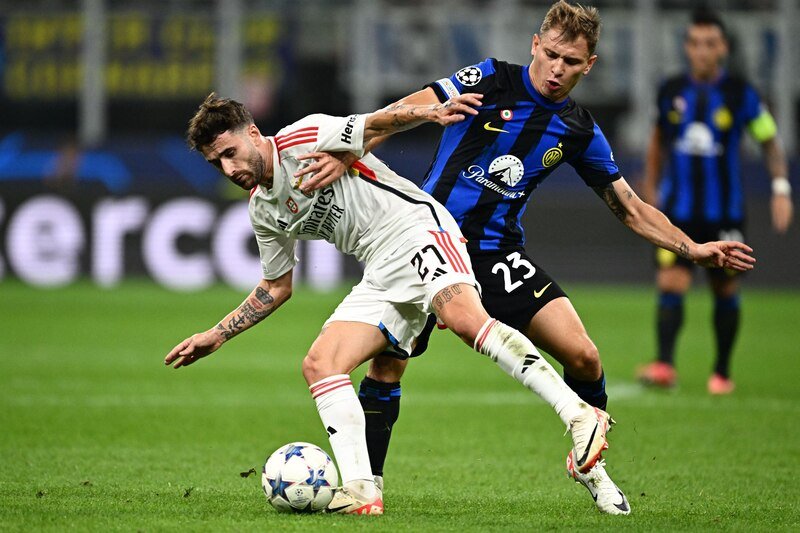Benfica e Inter de Milão na Champions League (foto: Gabriel Bouys/ AFP Getty Images)