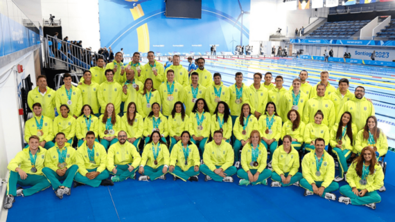 Time Brasil da natação no Pan-Americano (foto: Satiro Sodré/SSPRESS/CBDA)