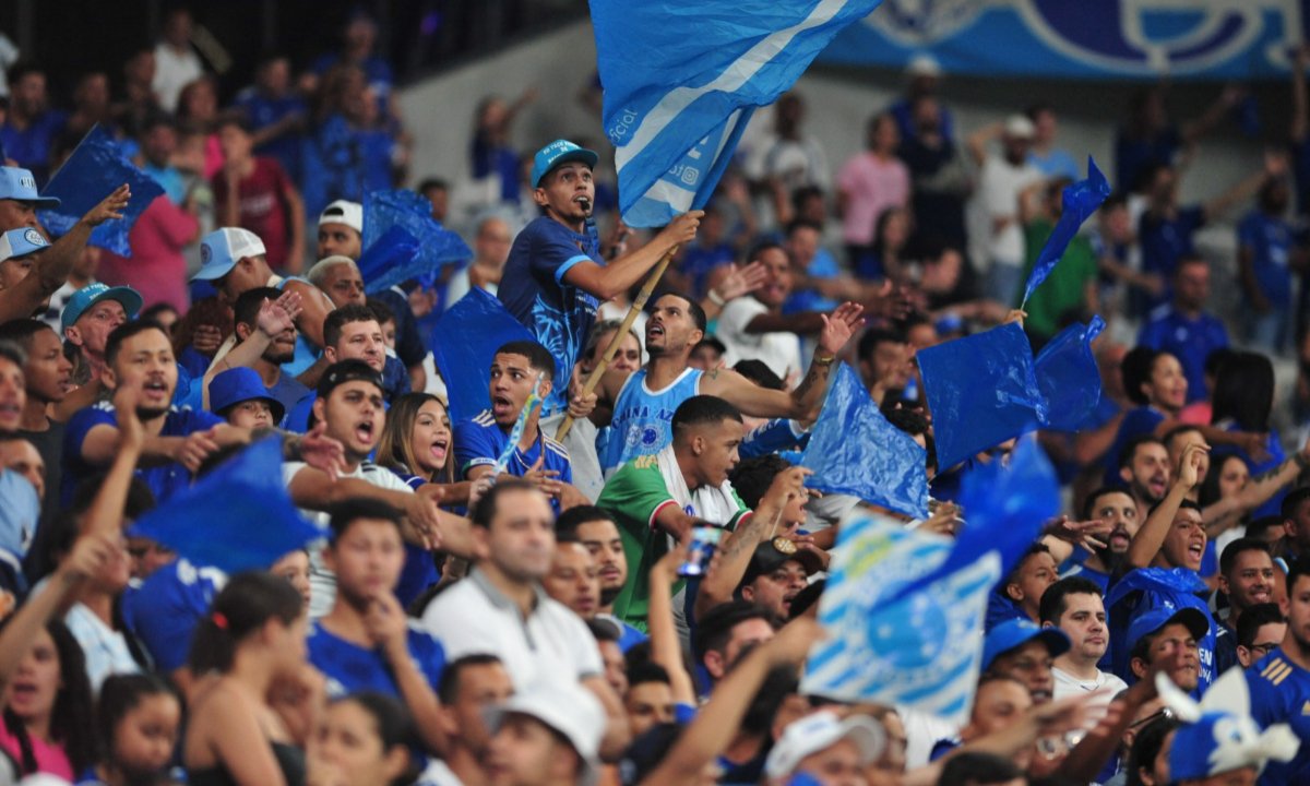 Torcida do Cruzeiro nas arquibancadas do Mineirão (foto: Alexandre Guzanshe/EM/D.A.Press)