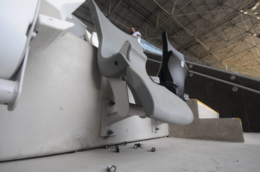 Depredações de cruzeirenses na Arena MRV - (foto: Alexandre Guzanshe/EM/D.A Press)