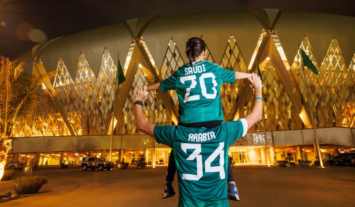 Anúncio de candidatura da Arábia Saudita para receber a Copa do Mundo de 2034 (foto: Divulgação/Federação Saudita de Futebol)