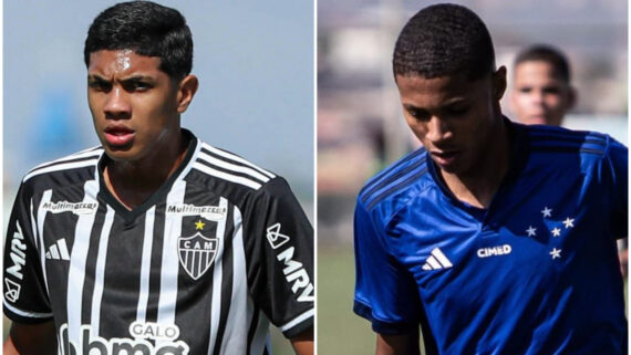 Índio, do Atlético, e Wellington Gomes, do Cruzeiro (foto: Divulgação/Atlético e Cruzeiro)