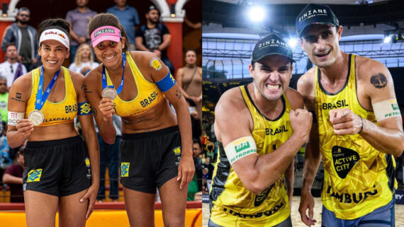 Ana Patrícia e Duda e André e George são as duplas que representarão o Brasil no vôlei de praia do Pan-Americano (foto: Reprodução/Instagram)