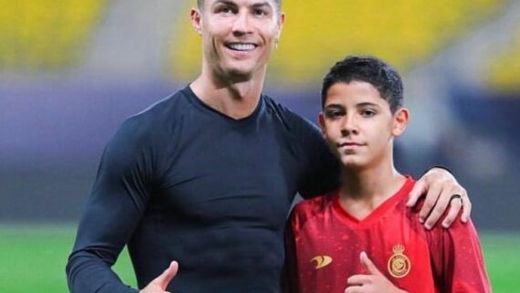 Cristiano Ronaldo e o filho Cristiano Ronaldo Júnior (foto: Reprodução)