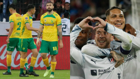 Defensa y Justicia, de Lucas Pratto, e LDU, de Paolo Guerrero, se enfrentam nesta quarta-feira (4/10) (foto: Galo Paguay / AFP)