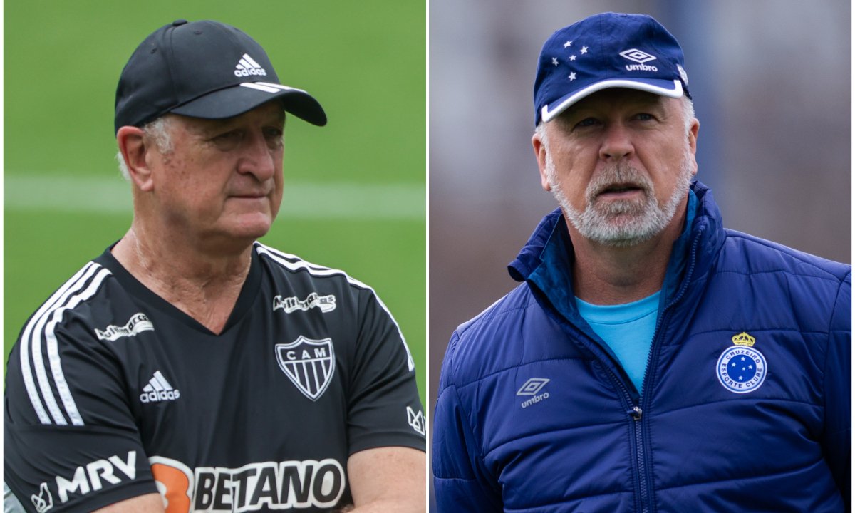 Felipão no Atlético e Mano Menezes no Cruzeiro (foto: Bruno Haddad/Cruzeiro)