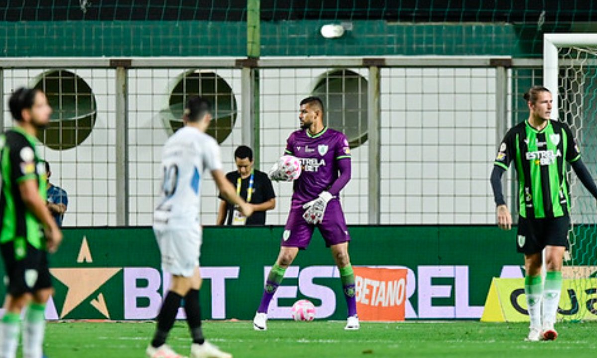 Jori, goleiro do América, em jogo pelo Brasileiro (foto: Mourão Panda/América)