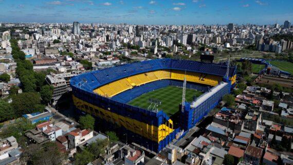 Estádio La Bombonera, casa do Boca Junios, em Buenos Aires, Argentina (foto: LUIS ROBAYO/AFP)