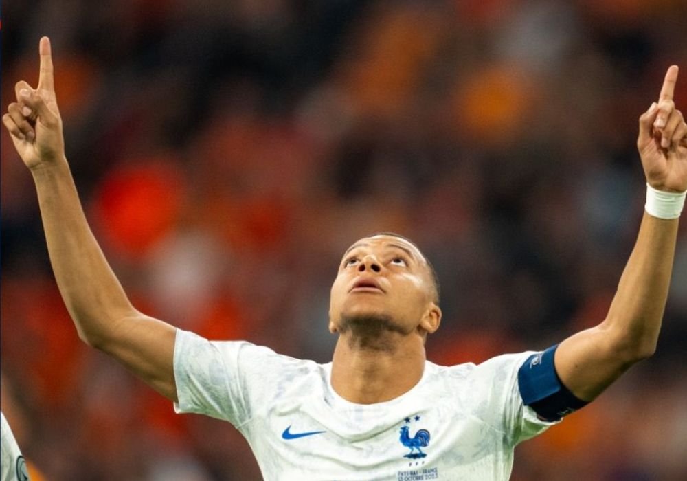 Mbappe comemora gol pela França (foto: Divulgação/Federação Francesa de Futebol)