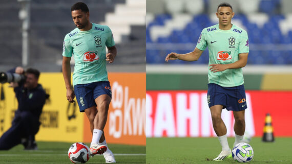 Renan Lodi e Vanderson, da Seleção Brasileira (foto: Vitor Silva/CBF)