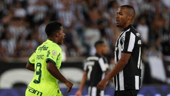 Endrick marcou dois gols para o Palmeiras na virada épica sobre o Botafogo (foto: Cesar Greco/Palmeiras)