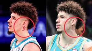 LaMello Ball, armador do Charlotte Hornets, com tatuagem tampada no pescoço - Crédito: 