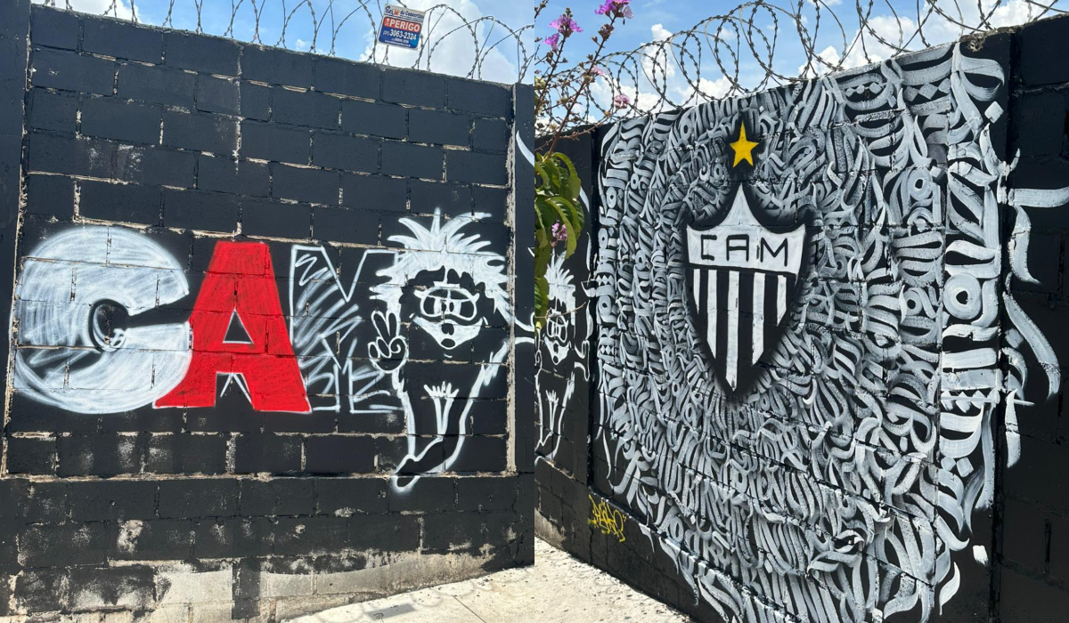 Artes de torcedores do Atlético no entorno da Arena MRV - (foto: Divulgação/Richardson Faria)