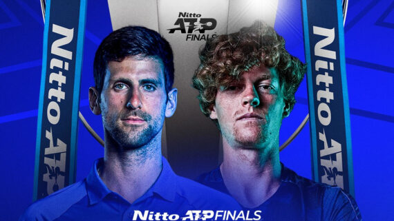 Djokovic e Sinner medirão forças pelo título do ATP Finals (foto: Reprodução/Twitter/ATP Finals)