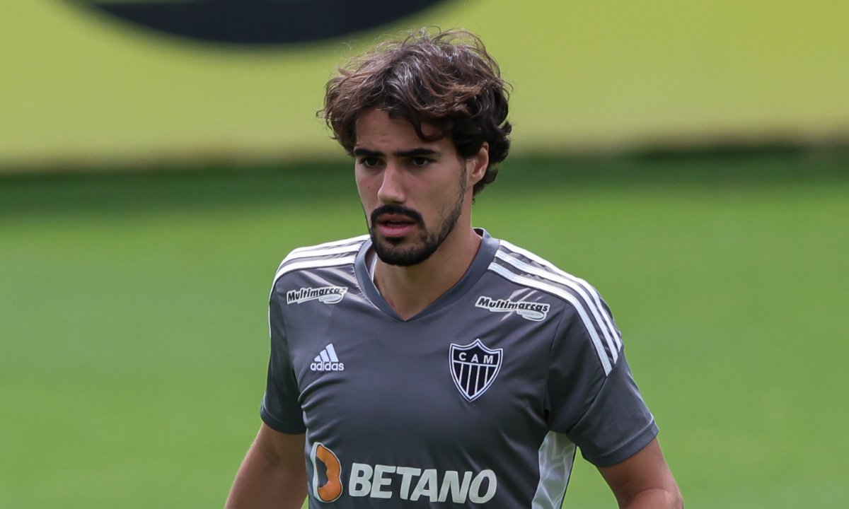 Igor Gomes em treino do Atlético (foto: Pedro Souza/Atlético)