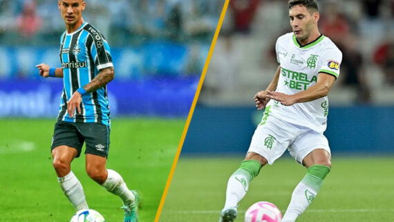 Ferreira e Martínez são alvos são-paulinos para 2024 (foto: Lucas Uebel/Grêmio e Mourão Panda/América)