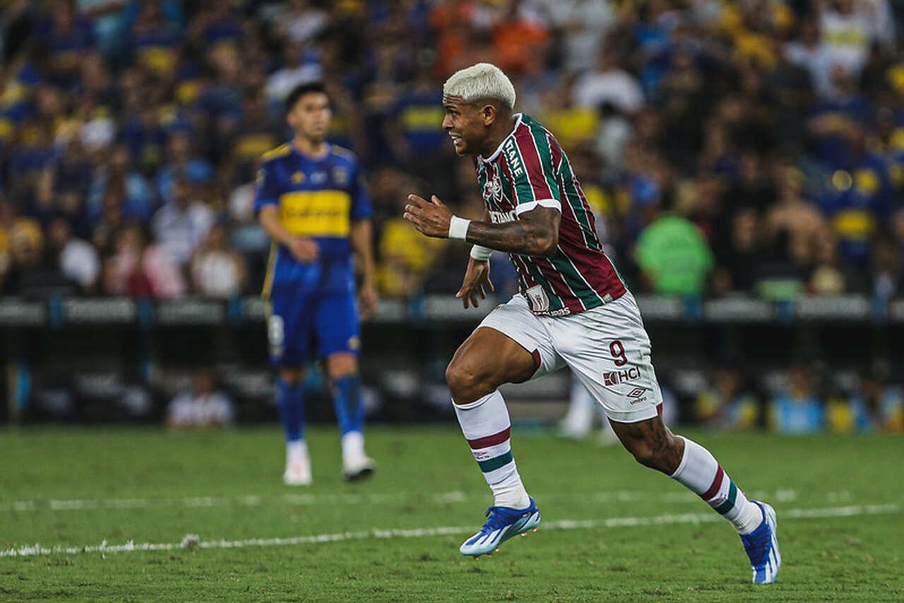 John Kennedy comemorando (foto: Lucas Merçon/Fluminense FC)