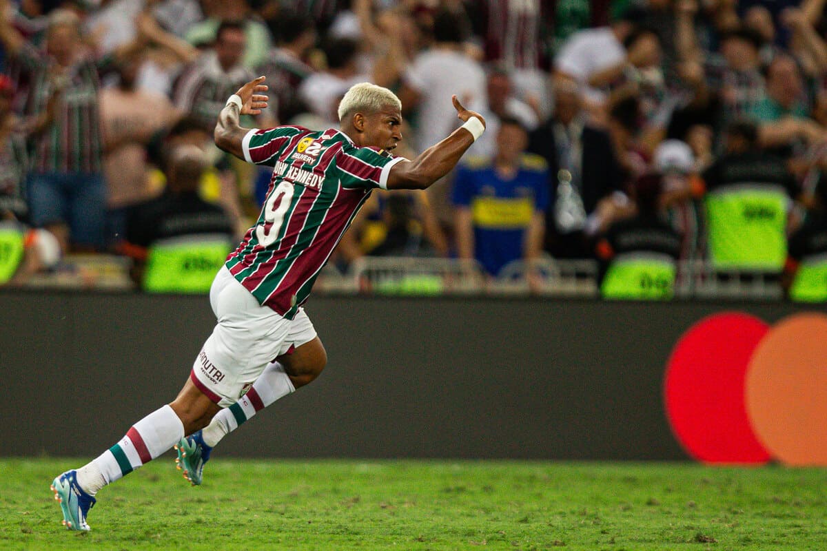 John Kennedy comemora gol do titulo tricolor - (foto: Marcelo Gonçalves/Fluminense FC)