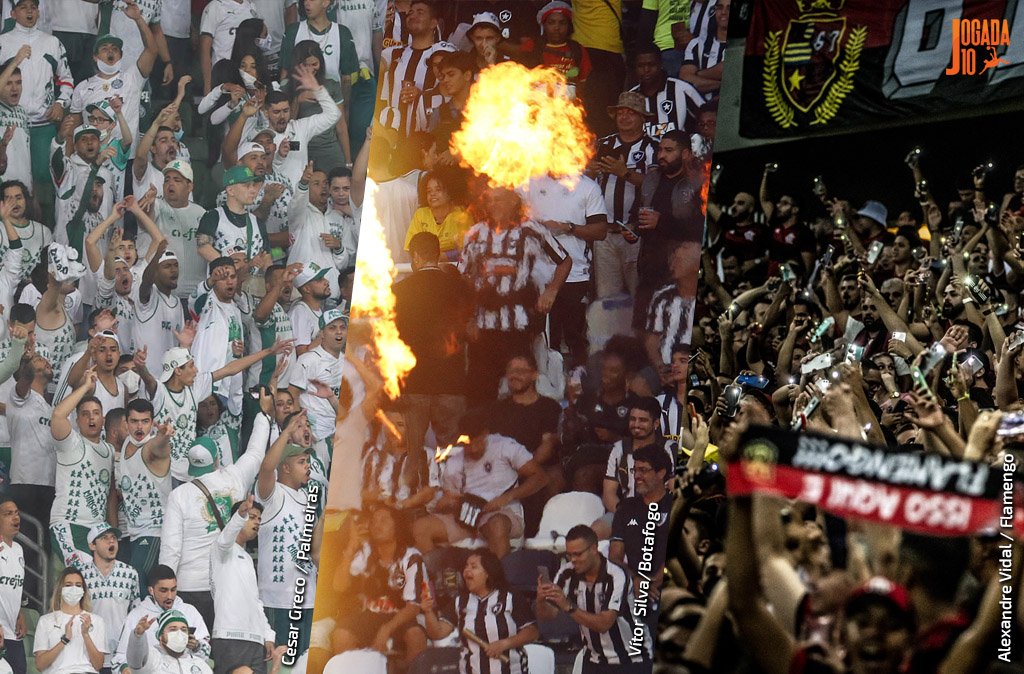 Torcidas de Palmeiras, Botafogo e Flamengo (foto: Reprodução)