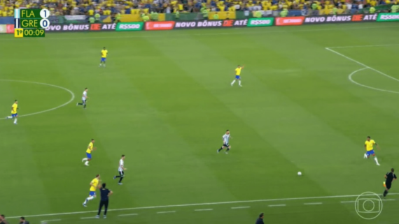 Placar na partida entre Brasil e Argentina (foto: Reprodução TV Globo)