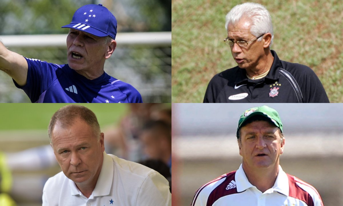 Paulo Autuori, Leão, Mano Menezes e Cuca (foto: Montagem de fotos)