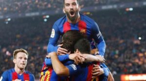 Arda Turan comemora gol pelo Barcelona (foto: Reprodução/Redes Sociais)
