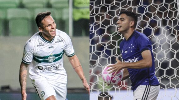 Jogadores de Coritiba e Cruzeiro (foto: Gabriel Thá e Staff Images)