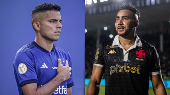 Jogadores de Cruzeiro e Vasco (foto: Cris Mattos/Staff Images/Cruzeiro e Leandro Amorim/Vasco)
