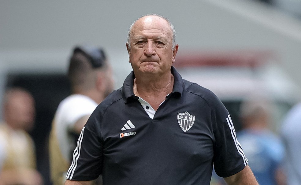 Felipão em ação durante a vitória do Atlético sobre o Grêmio, na Arena MRV (foto: Pedro Souza/Atlético)