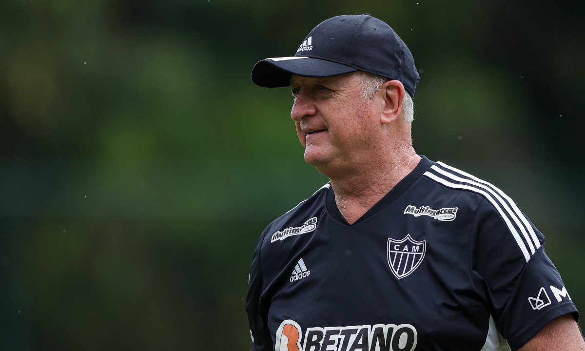 Felipão comanda treino do Atlético na Cidade do Galo (foto: Pedro Souza/Atlético)