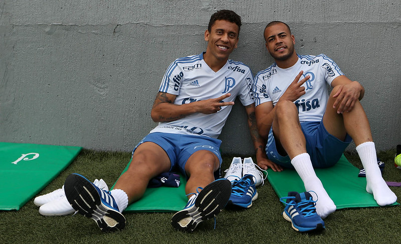Marcos Rocha e Mayke - (foto: Cesar Greco/Palmeiras)