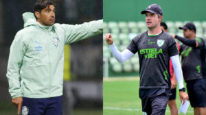 Abel Ferreira, técnico do Palmeiras, e Diogo Giacomini, do América - Crédito: 