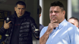 Riquelme (esq) é vice-presidente do Boca Juniors, e Ronaldo (dir) é dono do Cruzeiro - Crédito: 