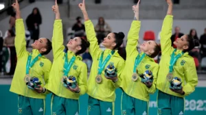 Equipe brasileira de ginástica rítmica levou o ouro no Pan - Crédito: 