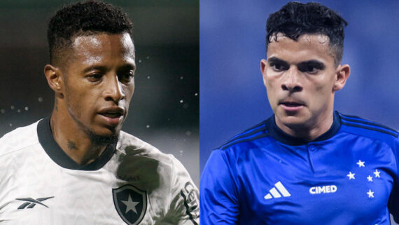 Tchê Tchê (do Botafogo) e Bruno Rodrigues (do Cruzeiro) (foto: Montagem de fotos de Vitor Silva/Botafogo e Gustavo Aleixo/Cruzeiro)