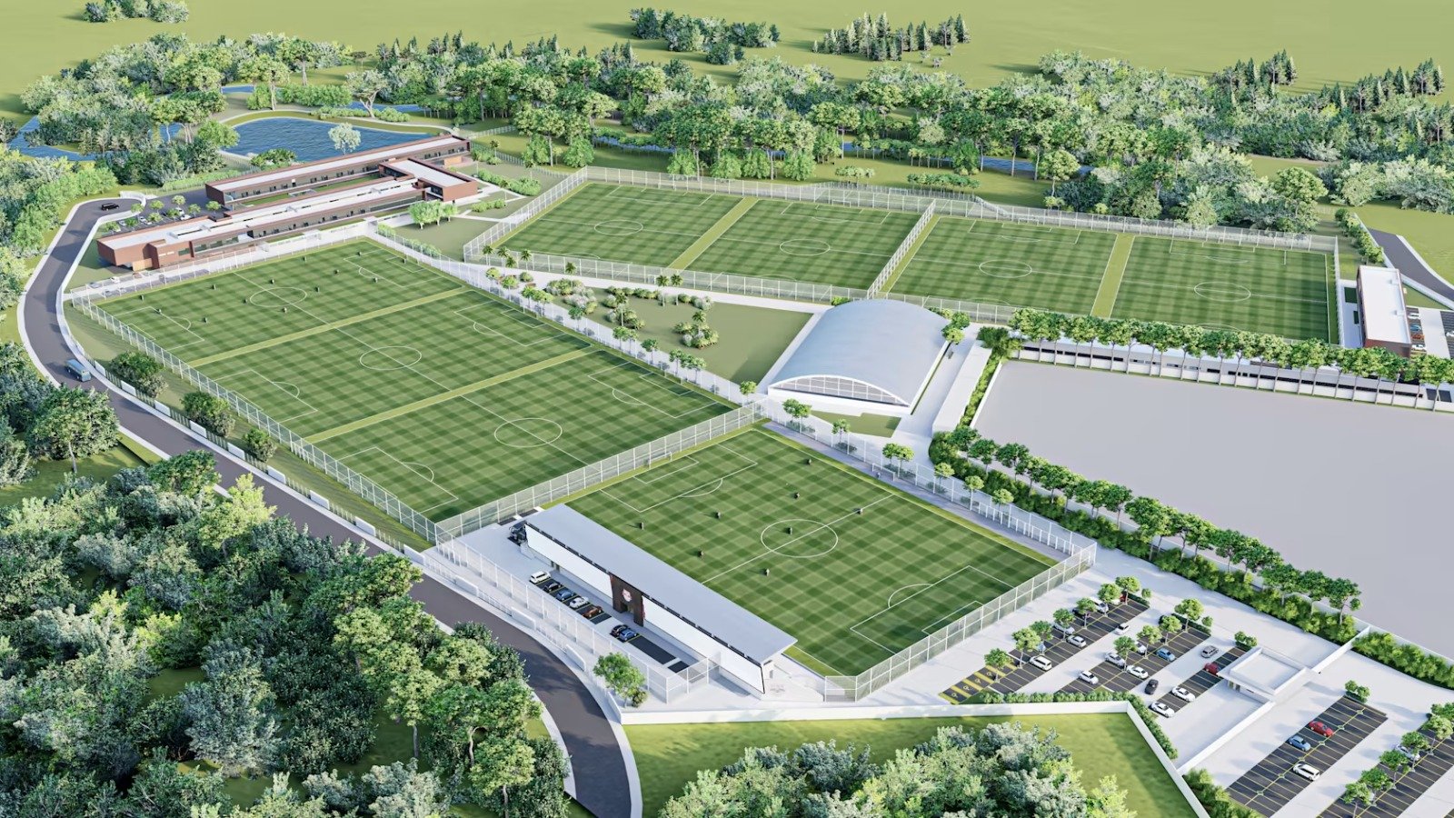 Imagem de como ficará o novo CT do Red Bull Bragantino (foto: Red Bull Bragantino/Divulgação)