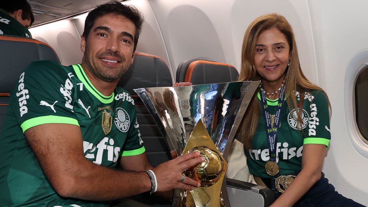 Abel Ferreira e Leila Pereira (foto: Reprodução Twitter)