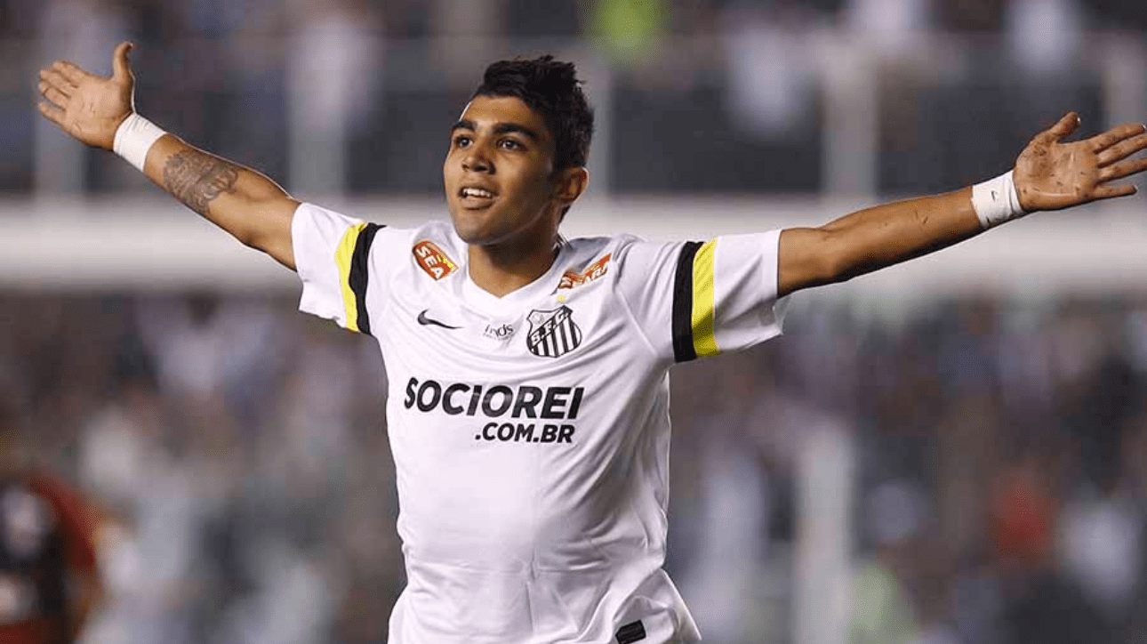 Atacante Gabigol com a camisa do Santos (foto: Ricardo Saibun)