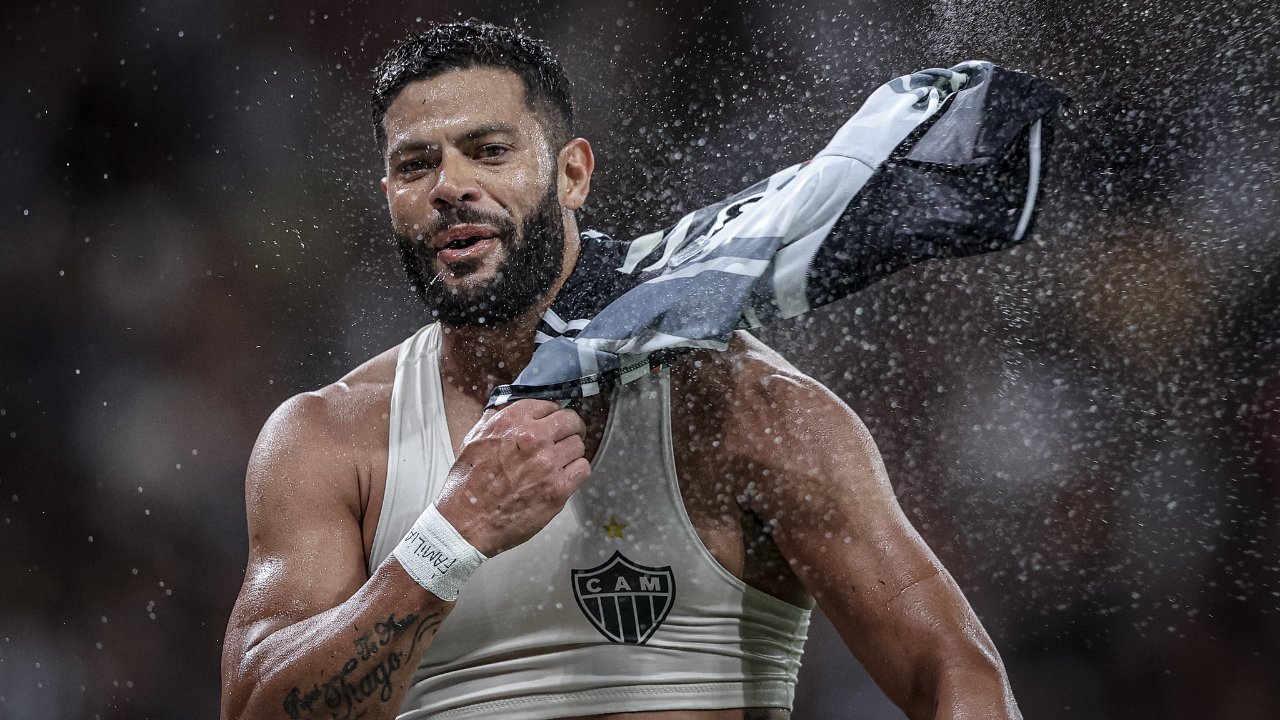Hulk se esquivou sobre futuro no Atlético em coletiva (foto: Pedro Souza/Atlético)