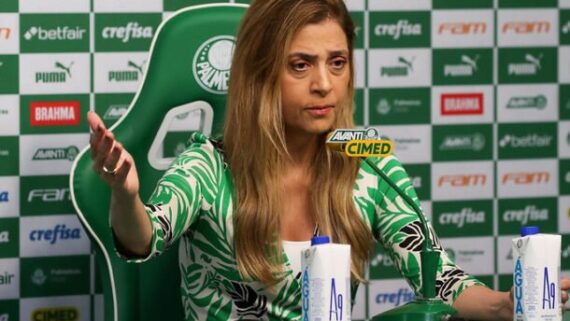Leila Pereira em entrevista (foto: Cesar Greco/Palmeiras)