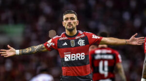 Giorgian de Arrascaeta comemora gol pelo Flamengo (foto: Reprodução/Instagram)