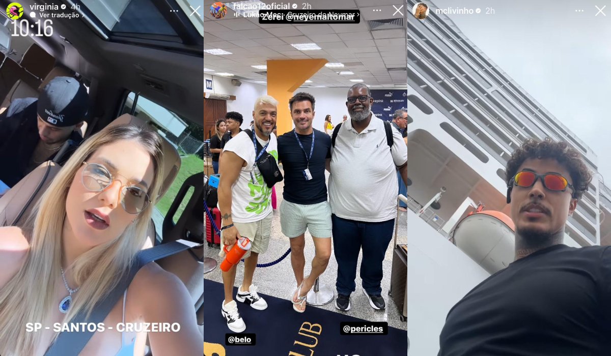 Zé Felipe, Virginia, Belo, Falcão, Péricles e Livinho são alguns dos famosos a bordo do cruzeiro de Neymar (foto: Reprodução/Instagram)