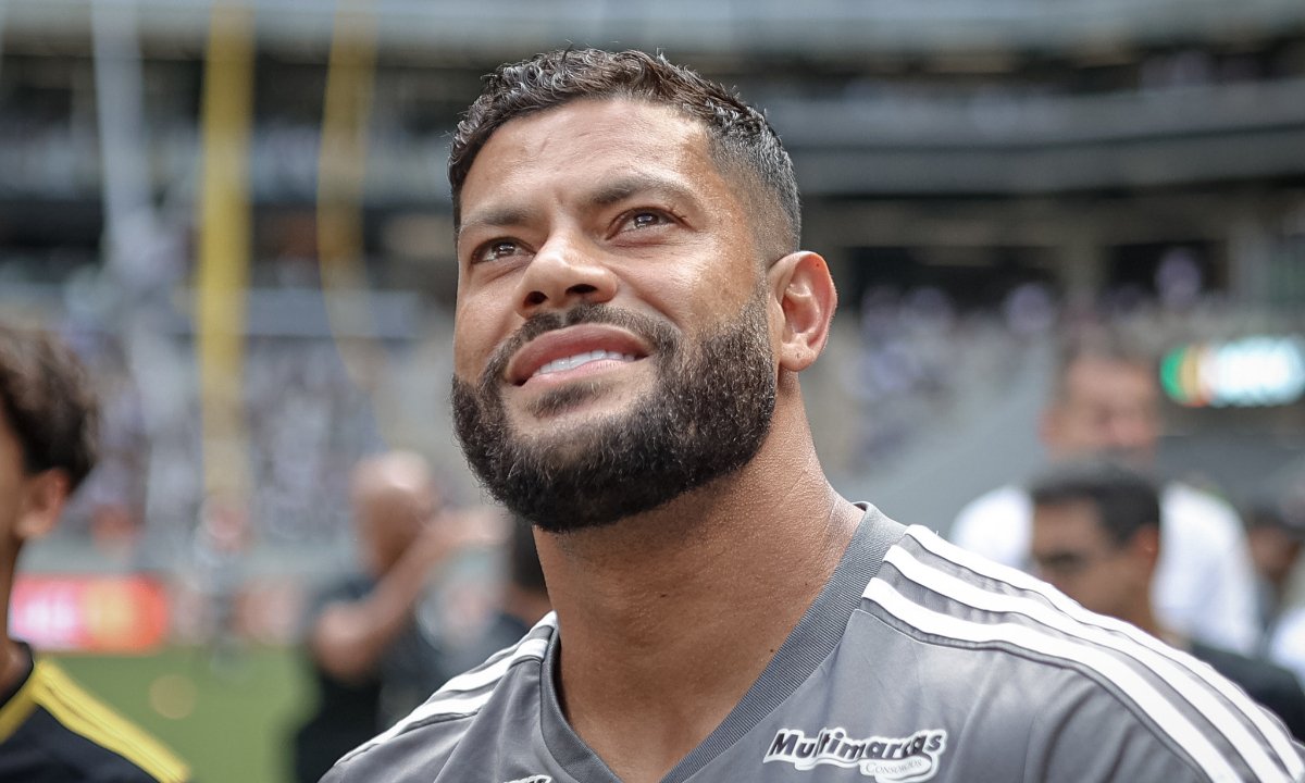 Hulk em homenagem do Atlético na Arena MRV (foto: Pedro Souza/Atlético)
