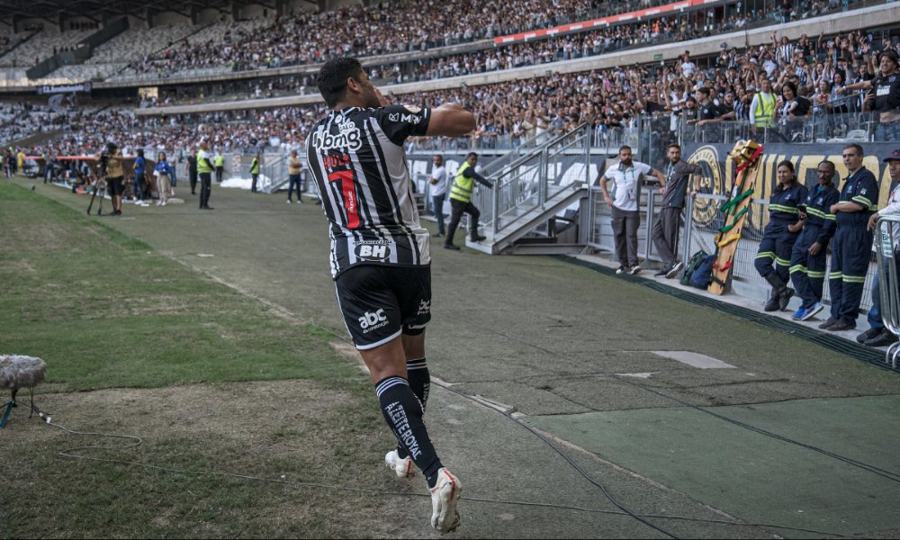 Hulk comemora gol pelo Atlético no Mineirão (foto: Pedro Souza/Atlético)
