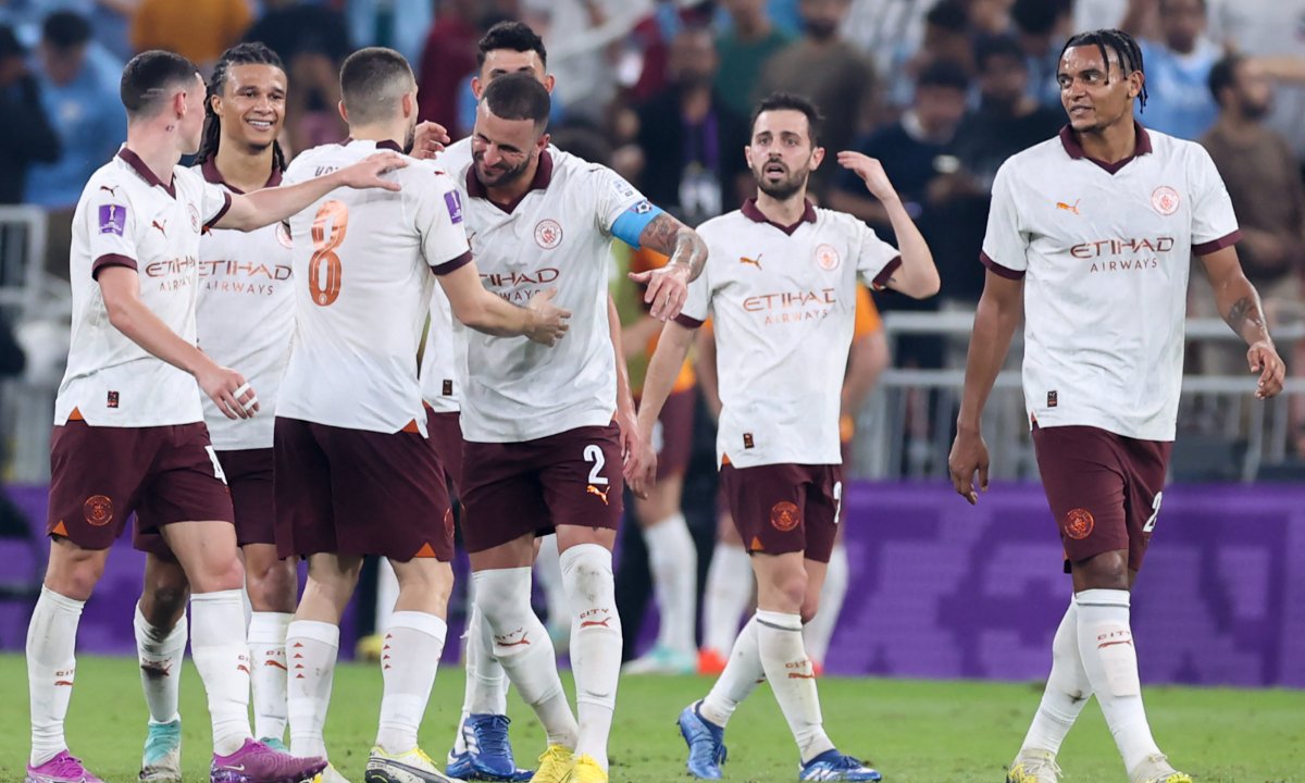Manchester City em jogo do Mundial de Clubes (foto: AFP)