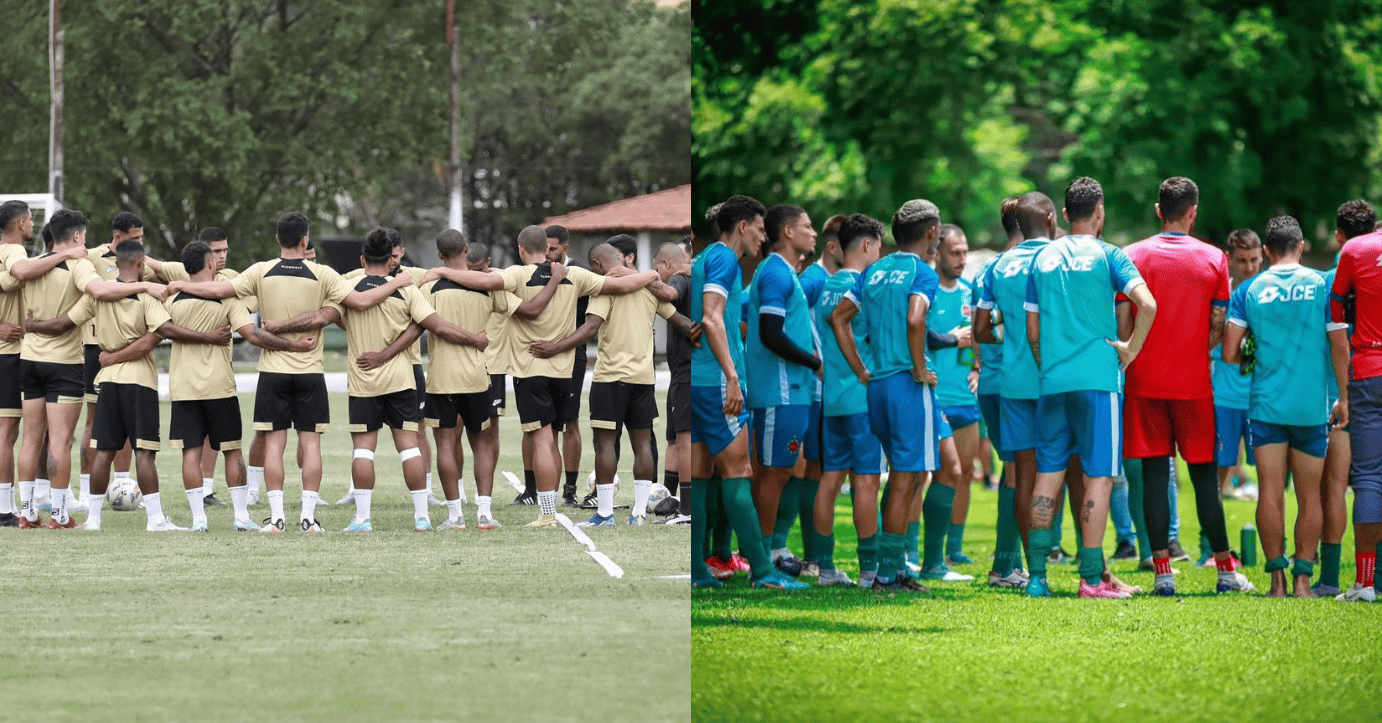 Jogadores de Athletic e Ipatinga (foto: Reprodução Instagram; Eude Aerton)