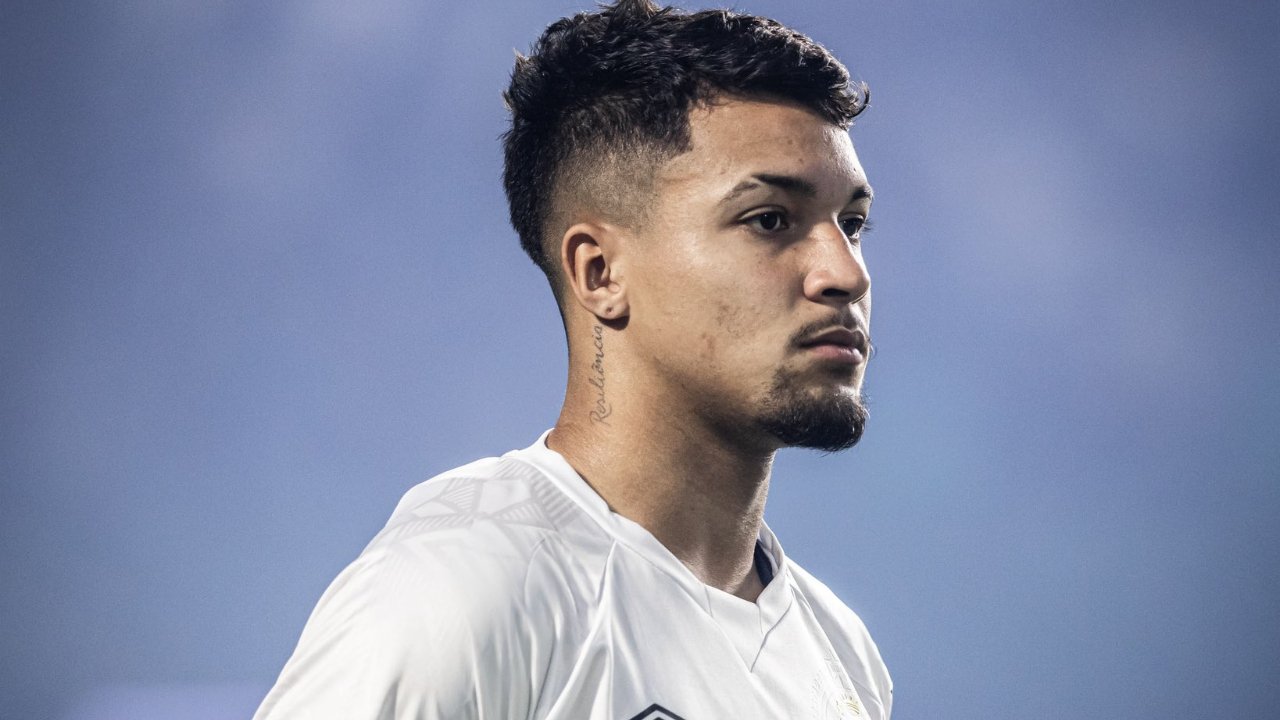 Marcos Leonardo pelo Santos (foto: Reprodução Twitter do Santos)