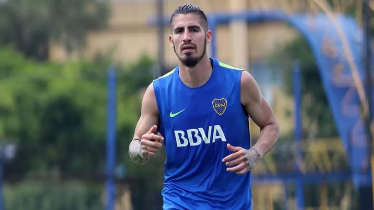 Óscar Júnior Benítez em treniamento pelo Boca Juniors