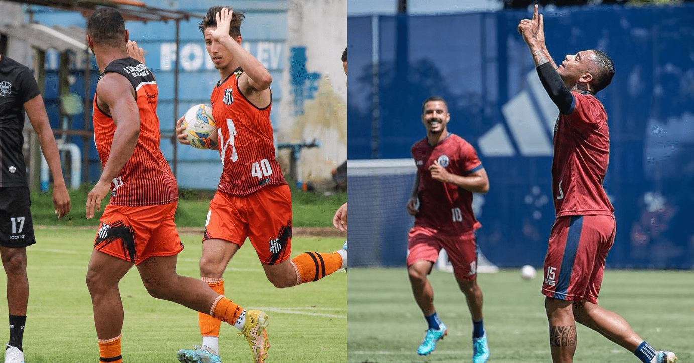 Jogadores de Democrata-GV e Itabirito (foto: Maria Theresa Guttil; Giovanni Mendes)