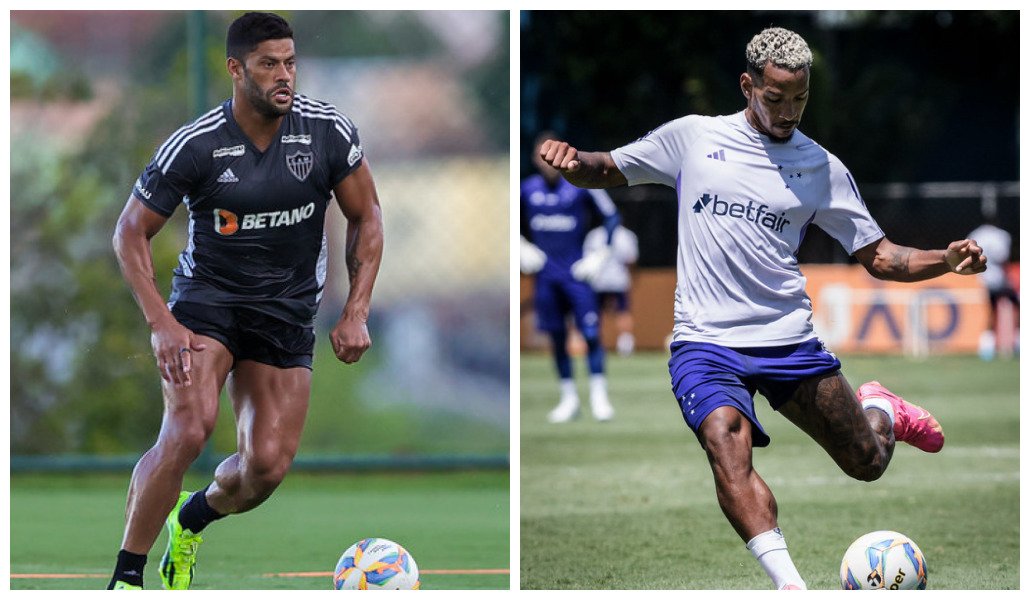 Hulk, do Atlético, e Matheus Pereira, do Cruzeiro (foto: Montagem: Pedro Souza/Atlético e Gustavo Aleixo/Cruzeiro)